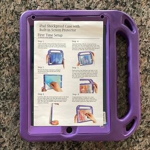 Purple Shockproof iPad Case with Handle